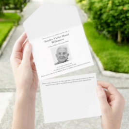 Gedenkfeier für Erinnerungen mit minimalem Foto All In One Einladung