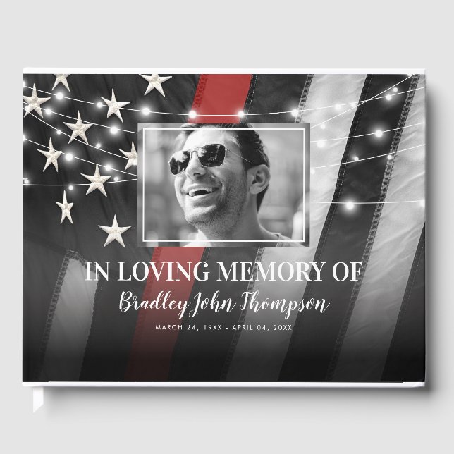 Gedenkfeier für Feuerwehrleute | Thin Red Line Gästebuch (Vorderseite)