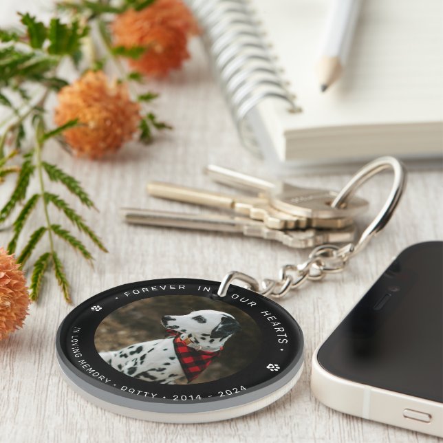 Gedenkfeier für Haustiere Hund/Katze-Foto Schlüsselanhänger (Vorderseite rechts)