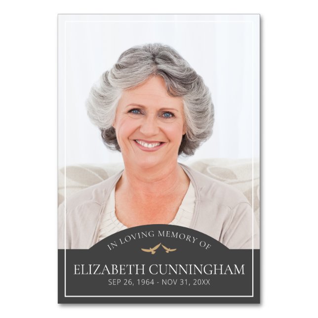 Gedenkfeier für klassische Vogelarten Foto Erinner Tischnummer (Vorderseite)