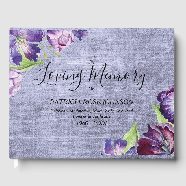 Gedenkfeier für Wasserfarben Gästebuch (Vorderseite)