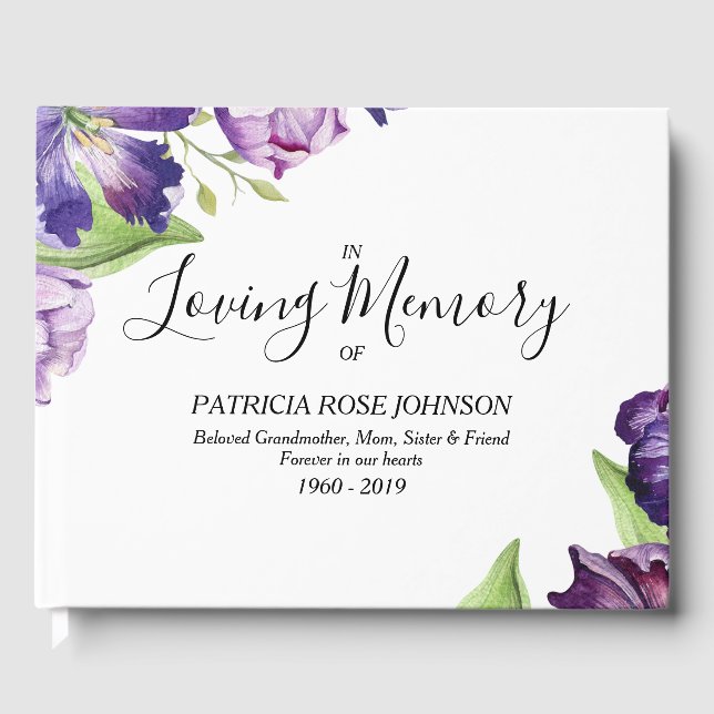 Gedenkfeier für Wasserfarben Gästebuch (Vorderseite)