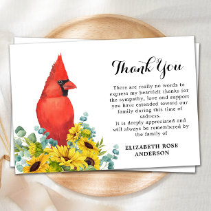 Gedenkfeier Kardinal Sonnenblumen Beileid Beerdigu Dankeskarte