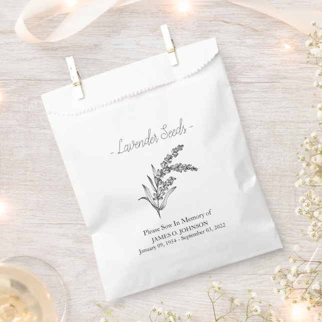Gedenkfeier Lavender Seed Beerdigung Geschenktütchen (Ausgeschnitten)