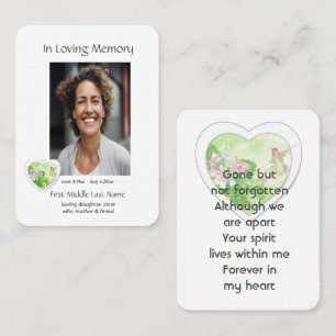 Gedenkfeier, Lebensfeier, Dienst Hummingbird Visitenkarte