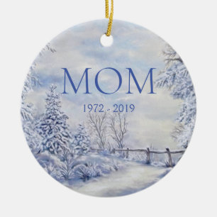 Gedenkfeier Mama Winterwald Weihnachtsfeiertag Keramik Ornament