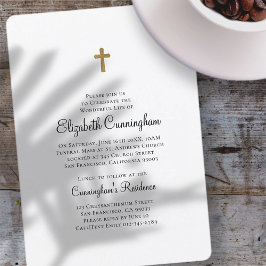 Gedenkfeier | Minimalistisch mit Imitaten Gold Cro Einladung