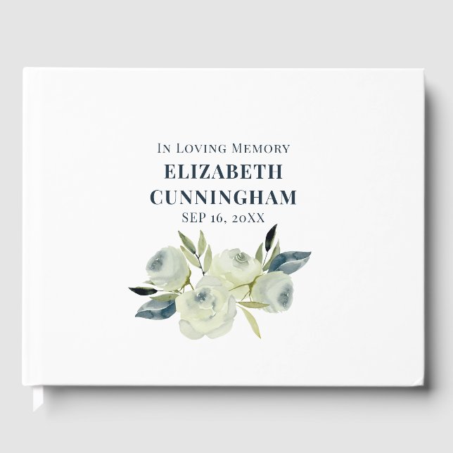 Gedenkfeier Moderne Wasserfarben Gästebuch (Vorderseite)