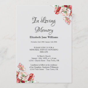 Gedenkfeier   Mohn Einladung