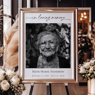 Gedenkfeier oder Beerdigung Foto in unserem Herzen Poster