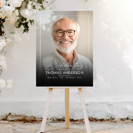 Gedenkfeier oder Beerdigung Foto Tribut Schwarz ve Acrylschild