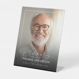 Gedenkfeier oder Beerdigung Foto Tribut Schwarz ve Sockelschild