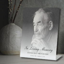 Gedenkfeier oder Beerdigung Foto Tribut Sockelschild