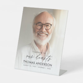 Gedenkfeier oder Beerdigung Foto Tribut weiß verbl Sockelschild