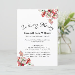 Gedenkfeier   Poppy Invit Einladung