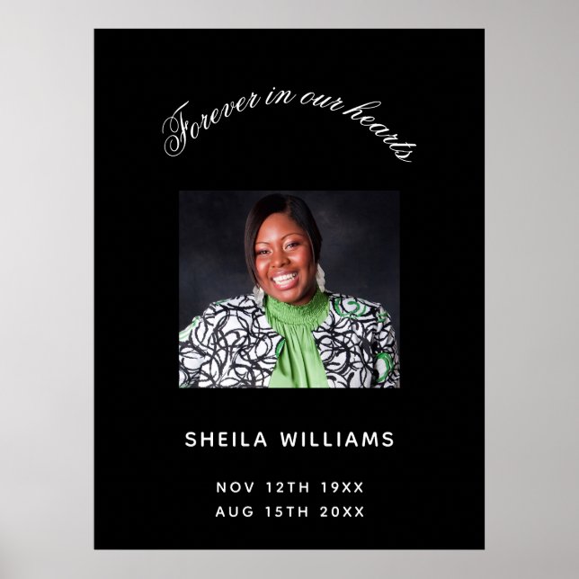 Gedenkfeier Schwarz-weißes Foto Poster (Vorne)