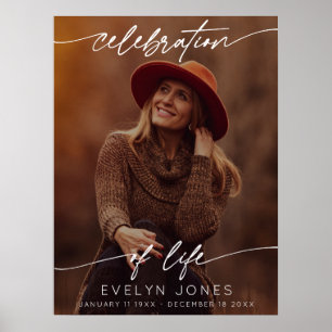 Gedenkfeier-Skript Beerdigungsfoto   Schwarz Poster