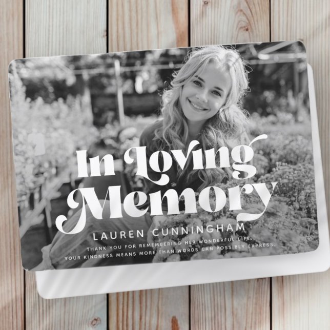 Gedenkfeier Vintages klassisches einfaches Foto Dankeskarte (Von Creator hochgeladen)