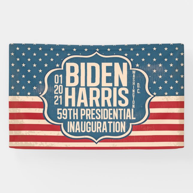 Gedenkfeier von Biden Harris 59. Banner (Horizontal)