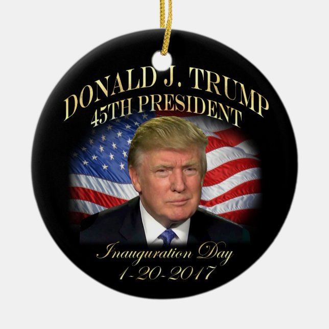Gedenkfeier von Präsident Donald Trump Keramik Ornament (Vorne)