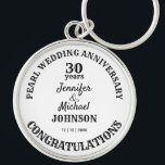 Gedenkfeier zum 30-jährigen Geburtstag von Pearl W Schlüsselanhänger<br><div class="desc">Jubiläumsgeschenk, sei es Hochzeit, Ruhestand, Abschluss, Ankunft des Alters oder Verlobung, der Text ist vollständig editierbar, um Ihren Anlass Anzug. Jeglicher Jubiläum kann diesem Schlüsselanhänger hinzugefügt werden.</div>