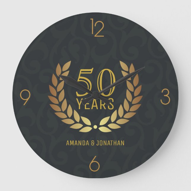 Gedenkfeier zum 50. Geburtstag der goldenen Hochze Große Wanduhr (Vorderseite)