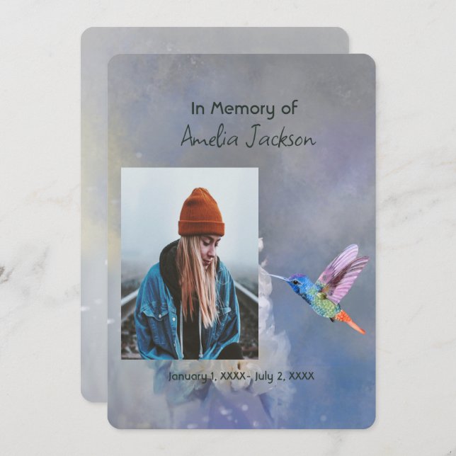 Gedenkfeier zum Foto des Lebensgefühls Einladung (Vorne/Hinten)