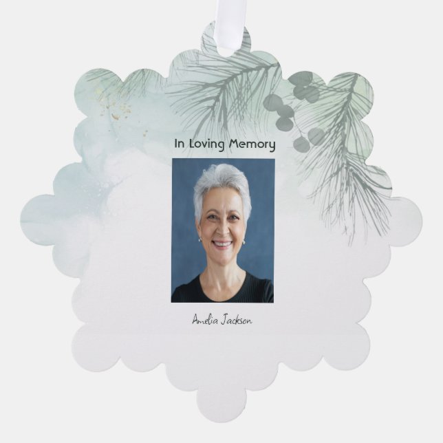 Gedenkfeier zum Foto des Lebensgefühls Ornament Karte (Vorderseite)