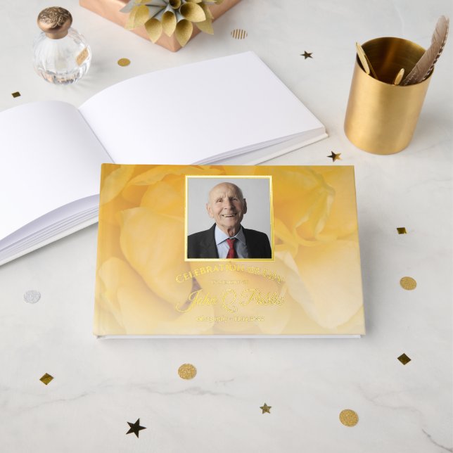 Gedenkfeier zum Gedenken an die Gelbe Rose Blume Gästebuch (Vorderseite Offen)