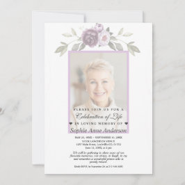 Gedenkfeier zum Leben verblassten Foto Einladung