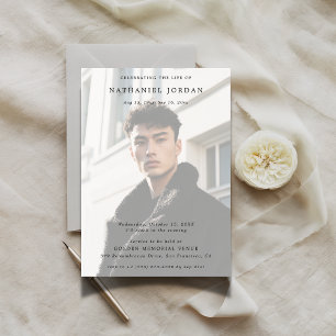 Gedenkfeier zum mattierten Foto Einladung