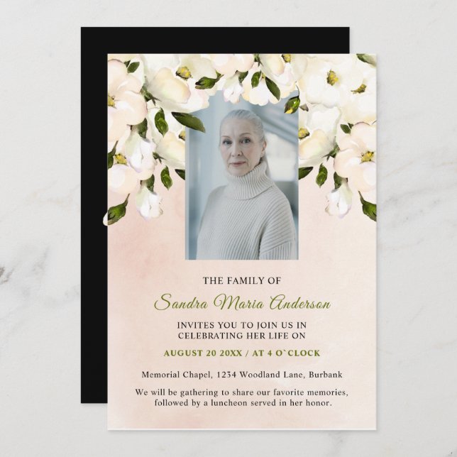 Gedenkfeier zur Beerdigung des Fotos Dankeskarte (Vorne/Hinten)