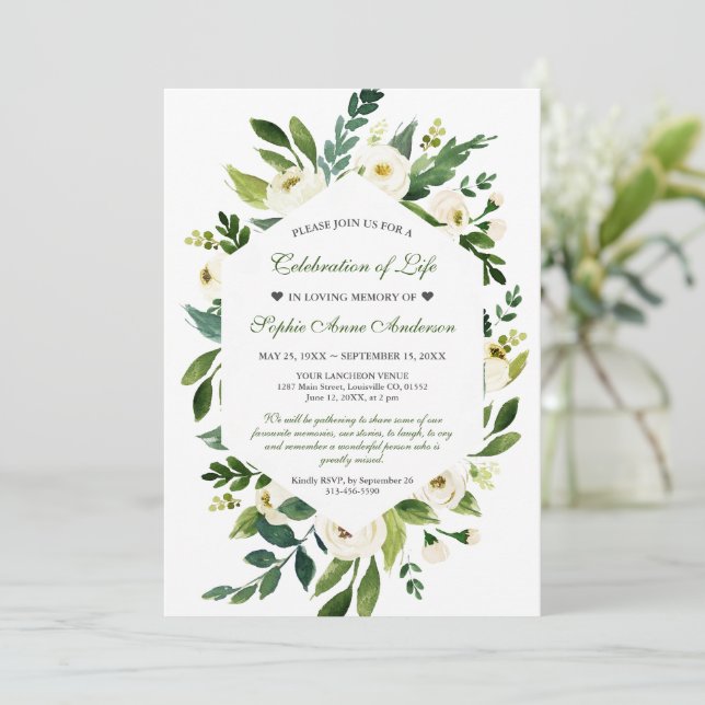 Gedenkfeier zur Beerdigung von Blume Einladung (Stehend Vorderseite)