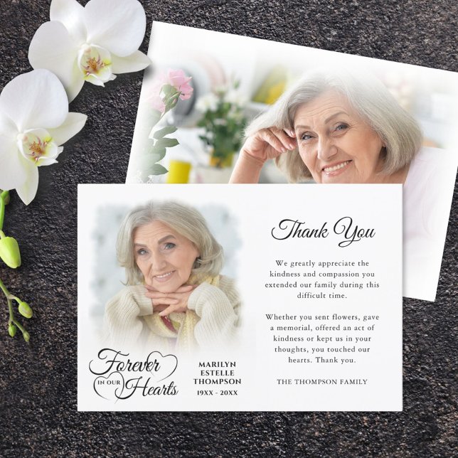 Gedenkfeiertag in UNSEREN HERZEN 2 Fotos Dankeskarte (Von Creator hochgeladen)