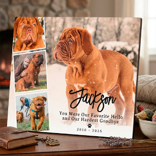 Gedenkfoto-Collage für Haustiere - Hund oder Katze Fotoplatte
