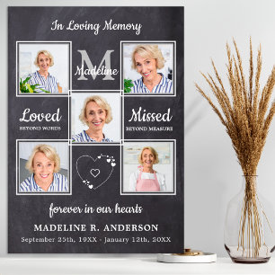 Gedenkfoto Collage in Love Memory Beerdigung Poster