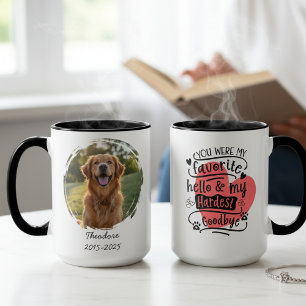 Gedenkfoto für Hunde als Zeichen der Anteilnahme u Tasse