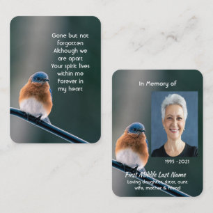 Gedenkfoto-Gebet Blaumeisengarten Vogel Visitenkarte