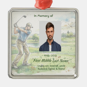 Gedenkfoto-Gebet-Golfer-Golfplatz-Golfen Ornament Aus Metall