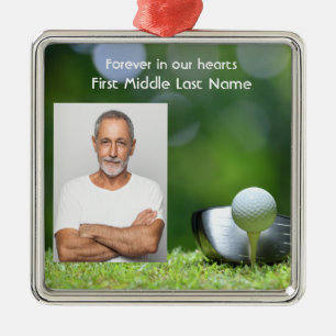 Gedenkfoto Golfer Golfplatz Golfen Ornament Aus Metall
