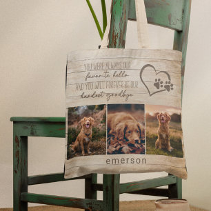 Gedenkfoto-Kollage aus rustikalem Holz für Hunde
