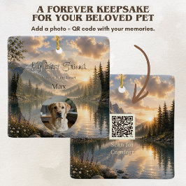Gedenkfoto-Ornament mit QR-Code für verlorene Haus Keramikornament
