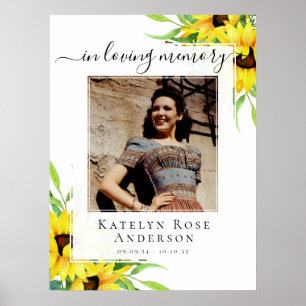 Gedenkfoto Sonnenblume Willkommensschild Poster