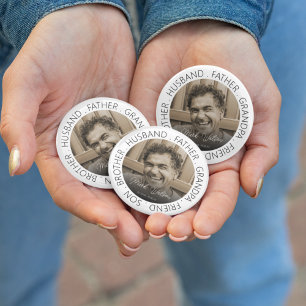 Gedenkfoto Trauerfeier Beerdigung Button