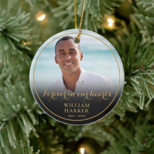 Gedenkfoto Weihnachtserinnerung Keramik Ornament