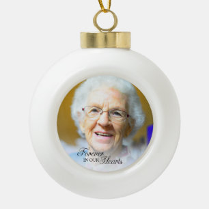 Gedenkfotos für immer in unseren Herzen Großmutter Keramik Kugel-Ornament