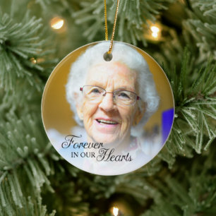 Gedenkfotos für immer in unseren Herzen Großmutter Keramik Ornament