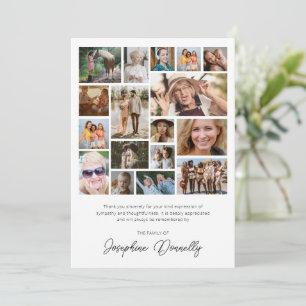 Gedenkfotosammlung zur Beerdigung dank Karte