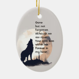 Gedenkgebet Lone Wolf Howling Keramik Ornament