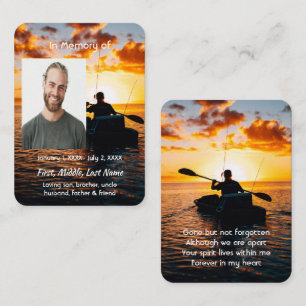 Gedenkgebetskarte Kayaking Sport Visitenkarte